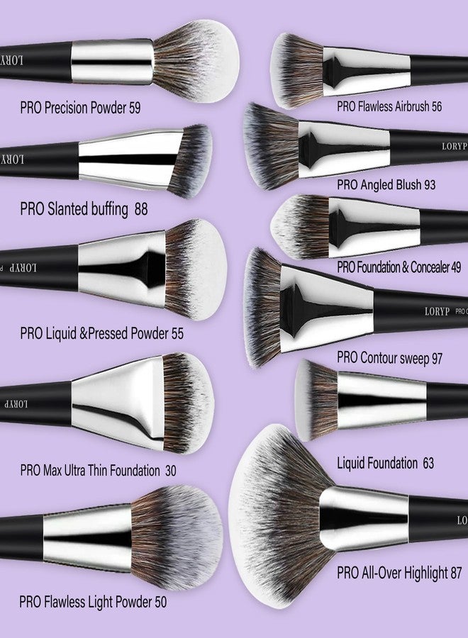 LORYP Professional Makeup Brushes Set 32Pcs Matte Black Cosmetic Brush Kit for All Face & Eye of Soft Vegan Synthetic Hair for Artists & Enthusiasts - Image 2